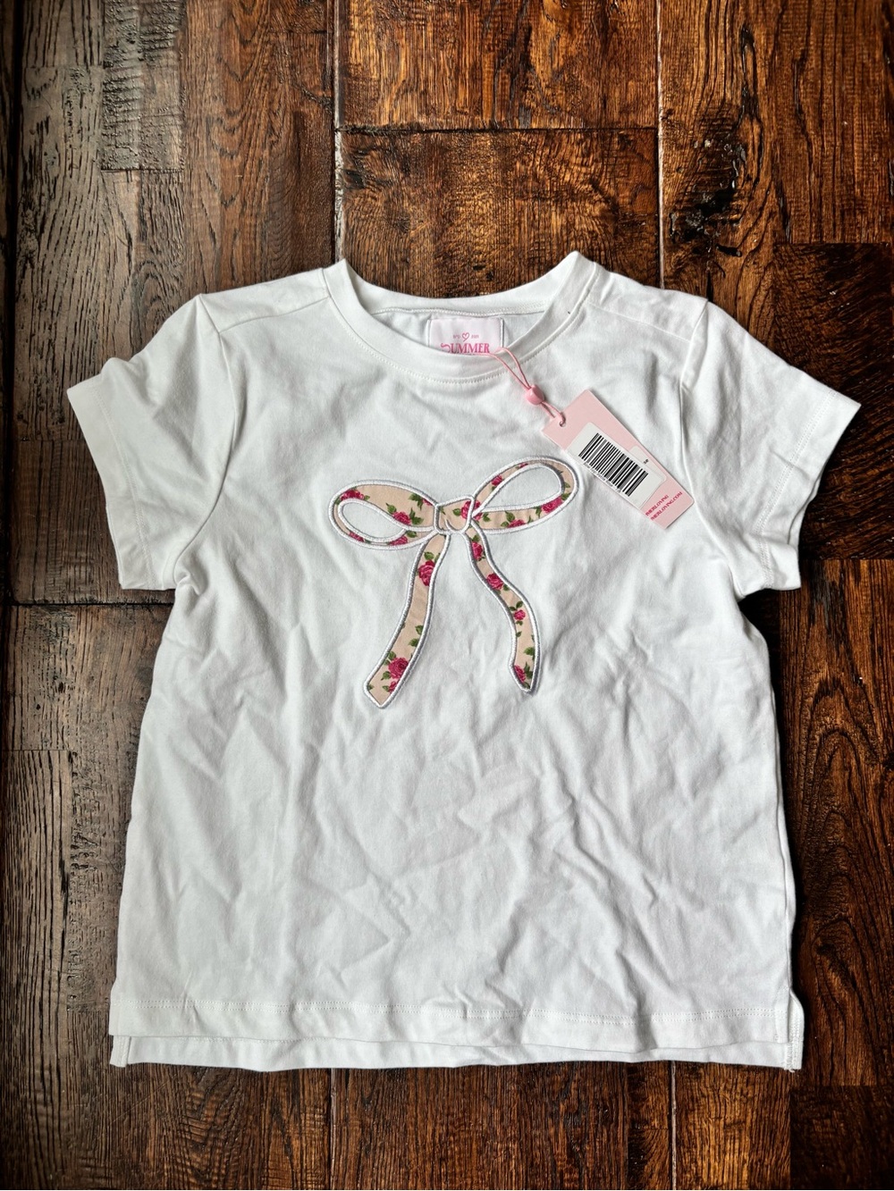 Summer loving girls bow top petite rose 7/8 NWT
